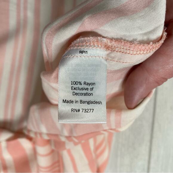 EVRI Women's Pink & White Striped Short Sleeve Blouse Size 1X New - Picture 6 of 8